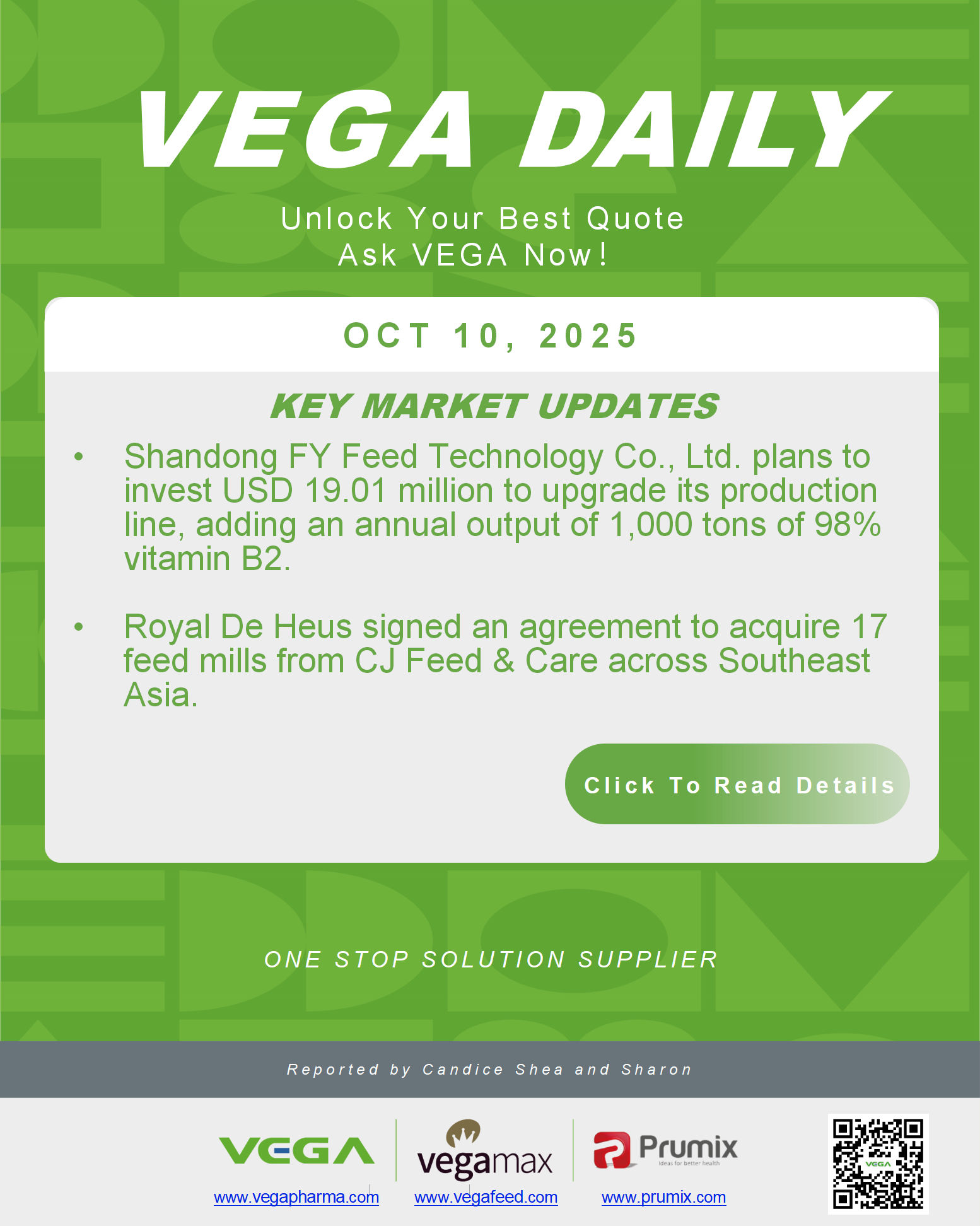 VEGA Daily Dated on October 10th 2025 Vitamin Amino Acid APl Food Additives.png VEGA Daily Dated on October 10th 2025 Vitamin Amino Acid APl Food Additives.png